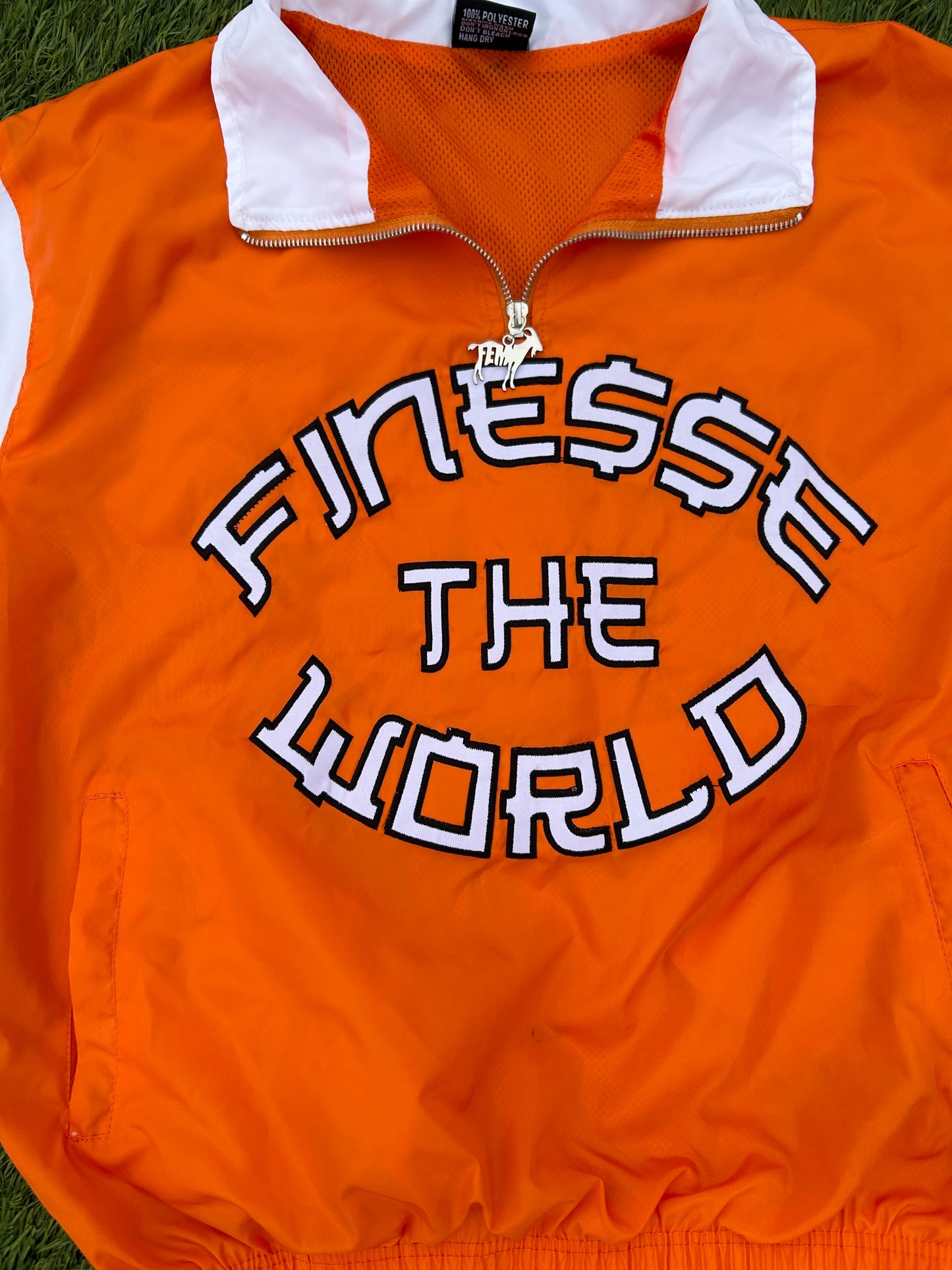 “Finesse The World” Orange Windbreaker Set