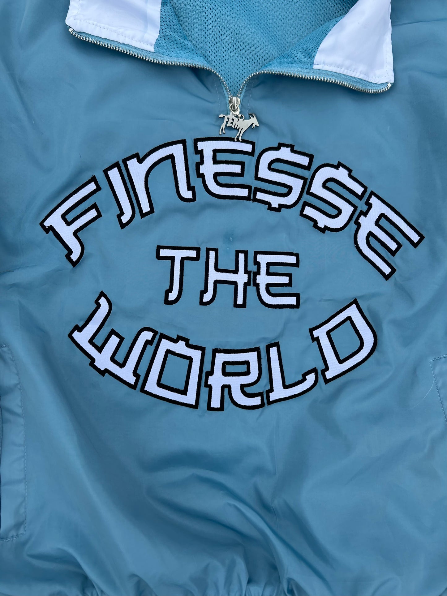 “Finesse The World” Baby Blue Windbreaker Set