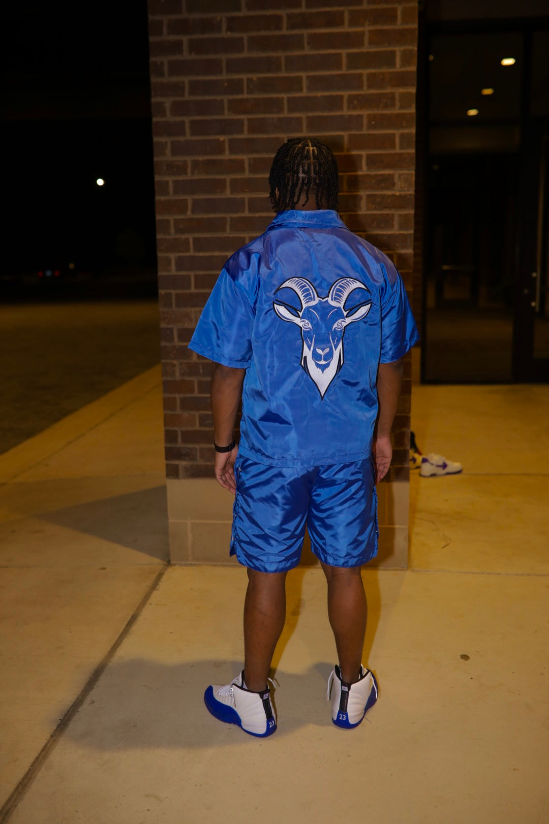 “Finesse The World” Blue Short Windbreaker Set