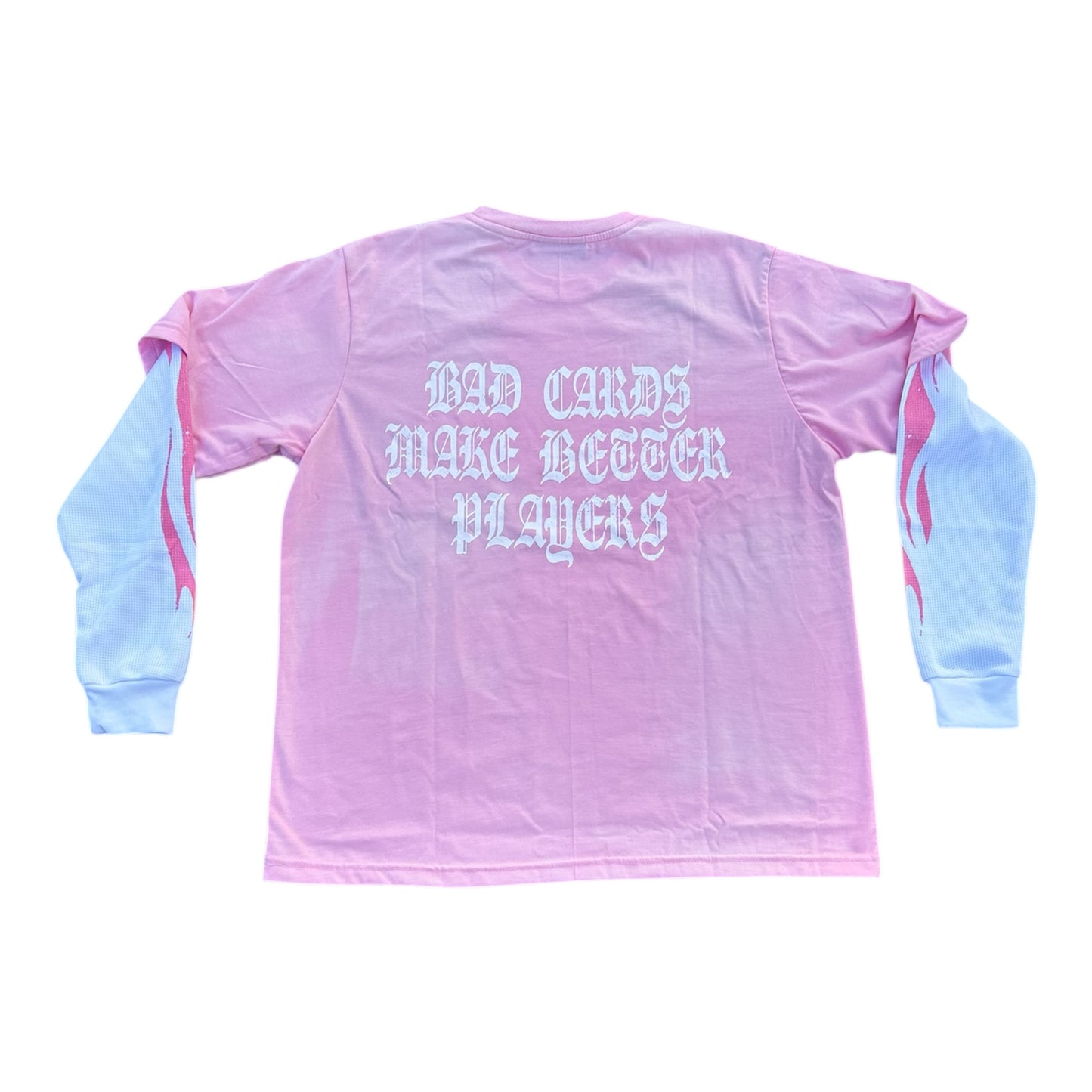 “Bad Cards” Pink Thermal Tee