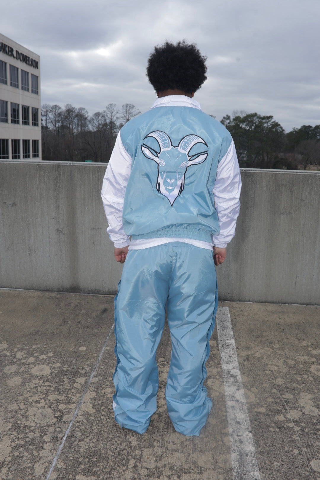 “Finesse The World” Baby Blue Windbreaker Set