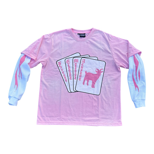 “Bad Cards” Pink Thermal Tee