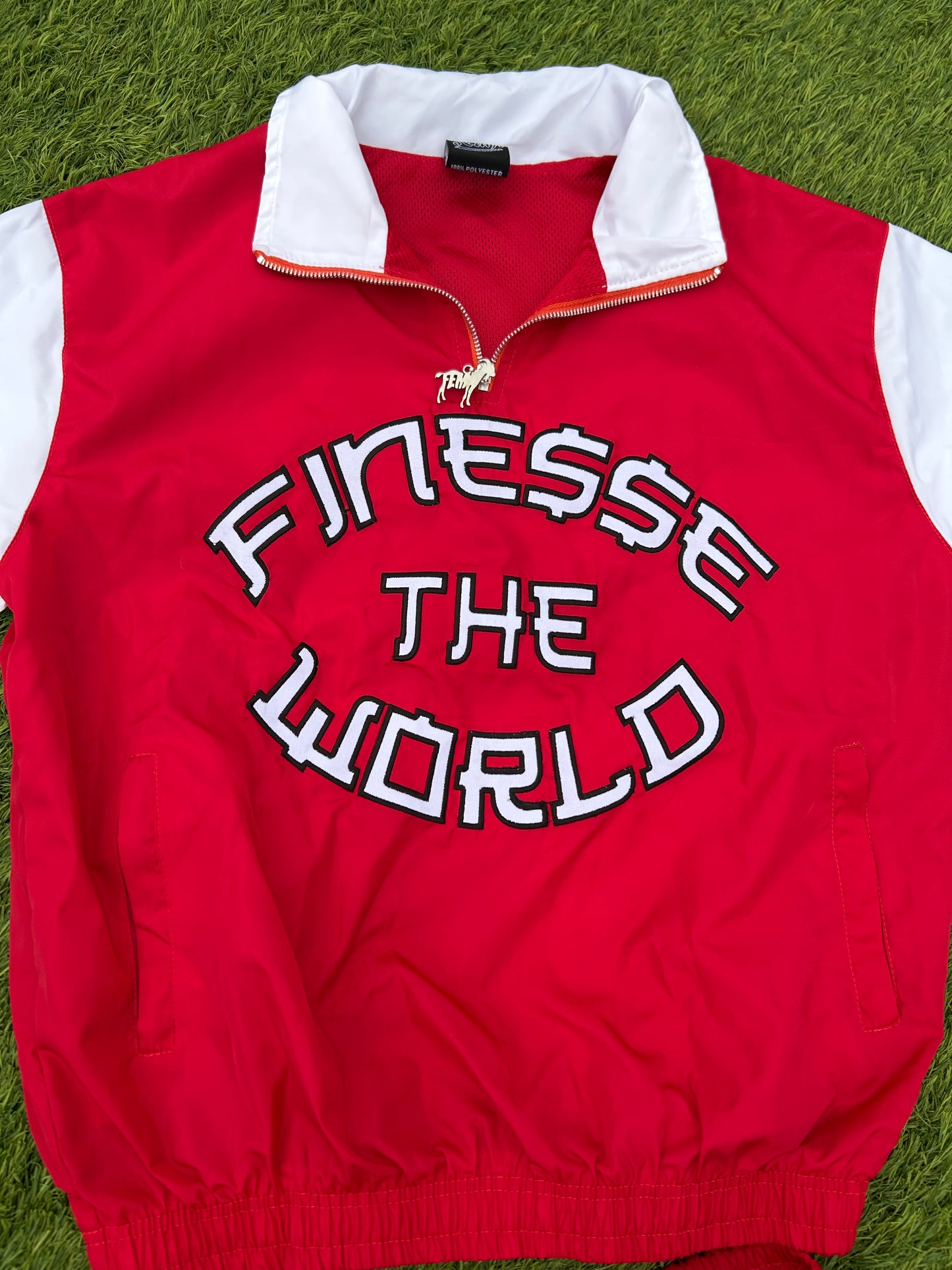 “Finesse The World” Red Windbreaker Set