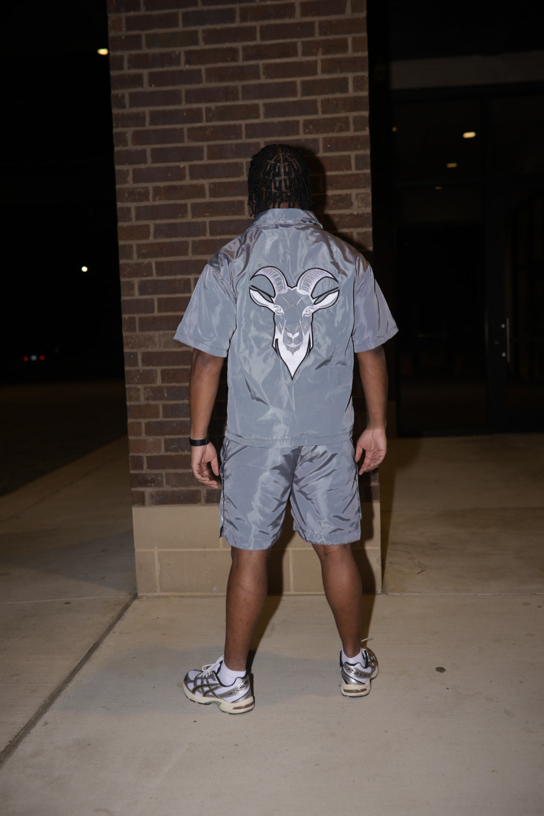 “Finesse The World” Grey Short Windbreaker Set
