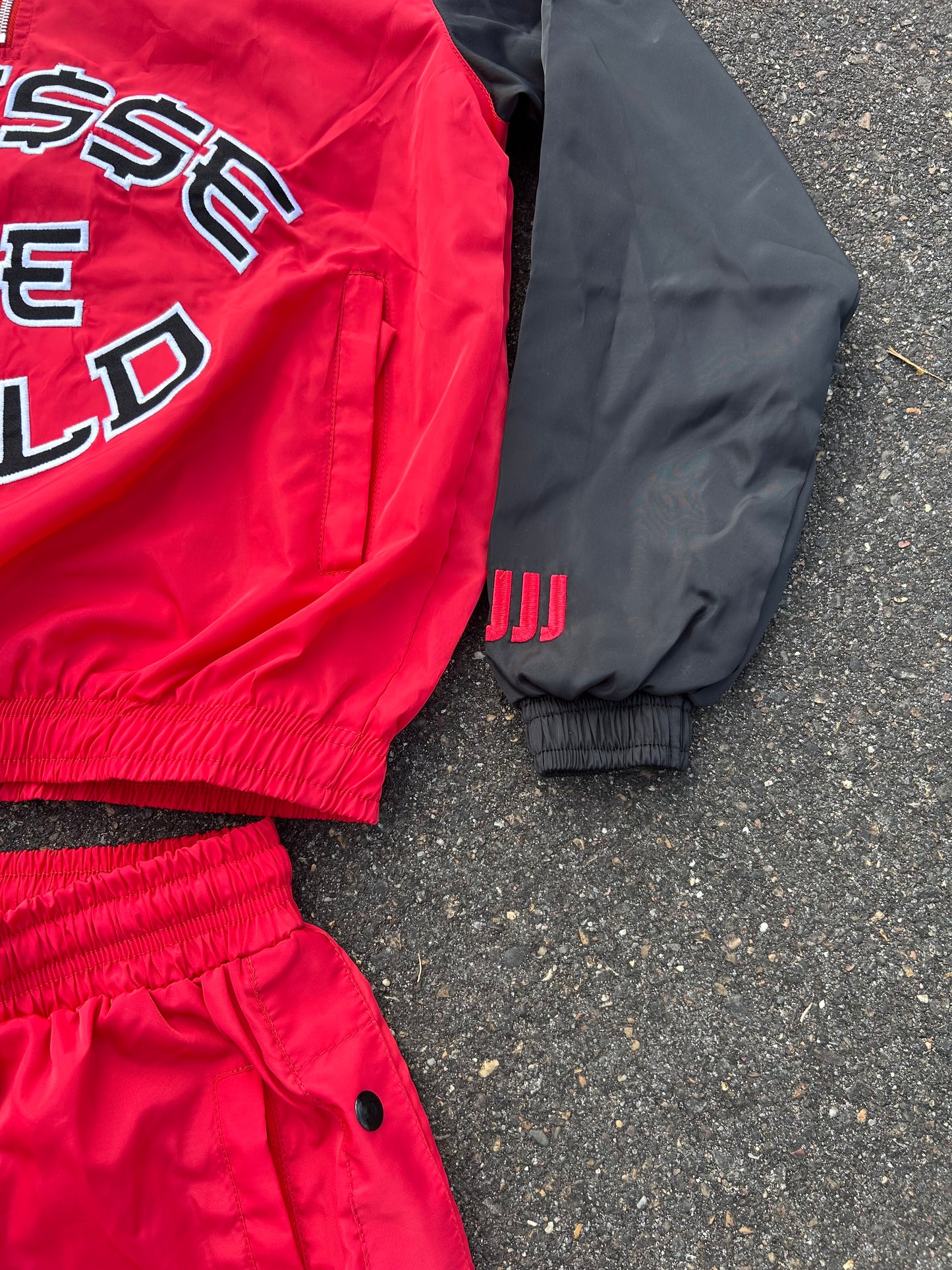 “Finesse The World” Red/Black Windbreaker Set