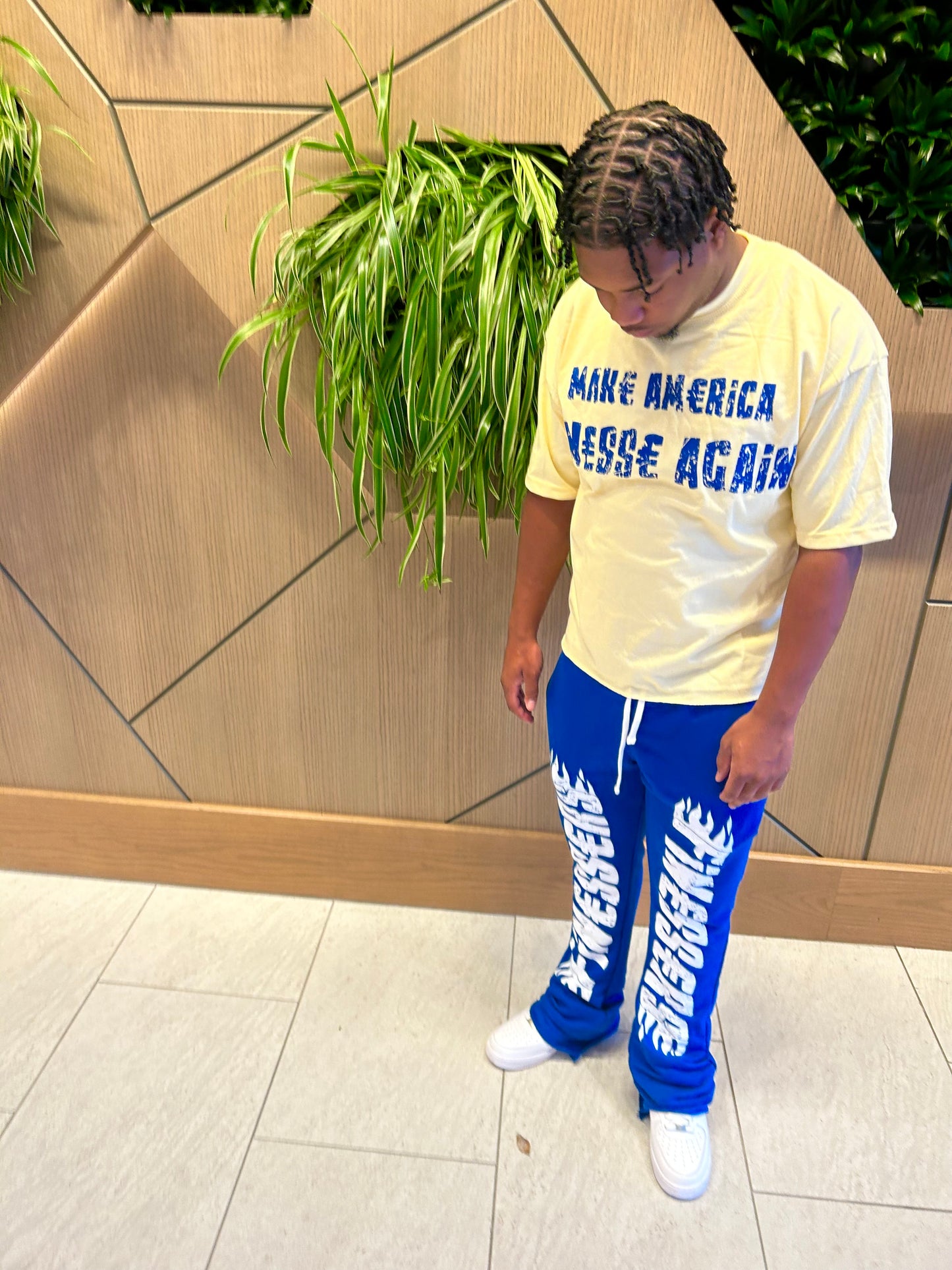 “Make America Finesse Again” Set- Cream/Blue