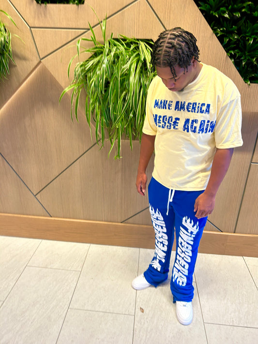 “Make America Finesse Again” Set- Cream/Blue
