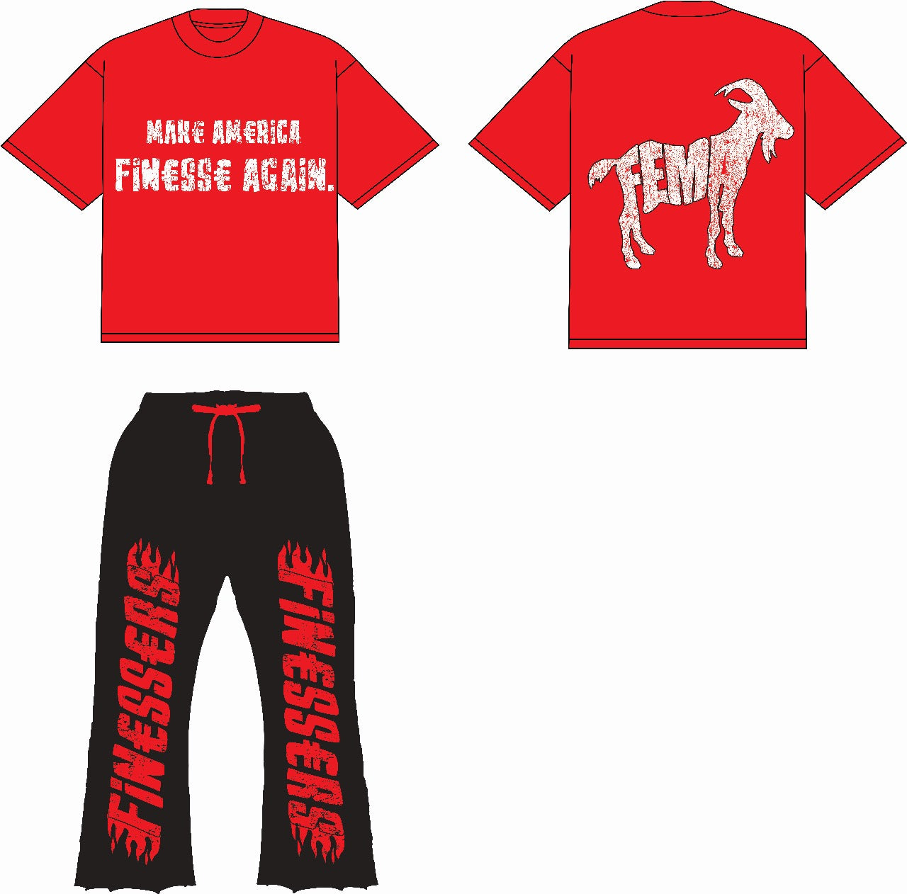 “Make America Finesse Again” Set- Red/Black
