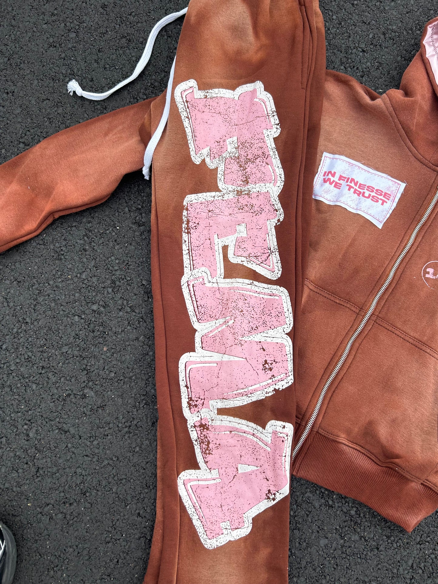 FEMA "In Finesse We Trust" Brown/Pink Set